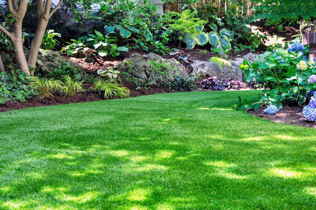 Beautiful residential artificial turf installation